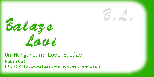 balazs lovi business card